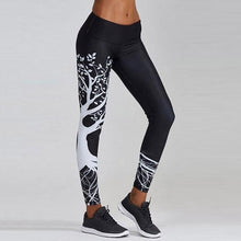 Load image into Gallery viewer, Skull&amp;flower Black Leggings