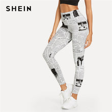 Load image into Gallery viewer, Newspaper Printed Leggings