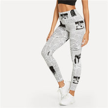 Load image into Gallery viewer, Newspaper Printed Leggings