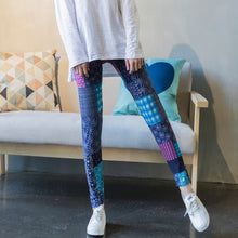 Load image into Gallery viewer, Green/Blue/Gray Camouflage Leggings